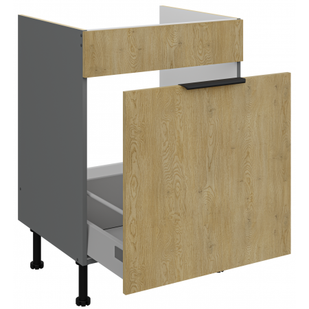 Szafka kuchenna pod zlew z szufladą 60 cm CREMA dąb cremona / antracyt 60 ZL 1S BB